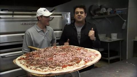 Adam Battles To Finish 30" Pizza Challenge